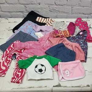 18" Doll Clothing Large Lot Of 15pcs Pants Tops Skirts Scarf Sweater Bottoms